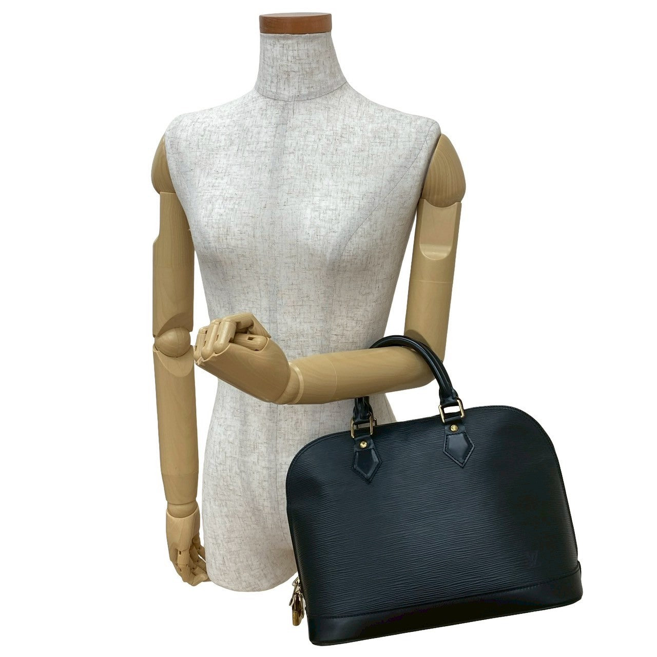 LOUIS VUITTON Handbag Epi Leather black Epi Alma