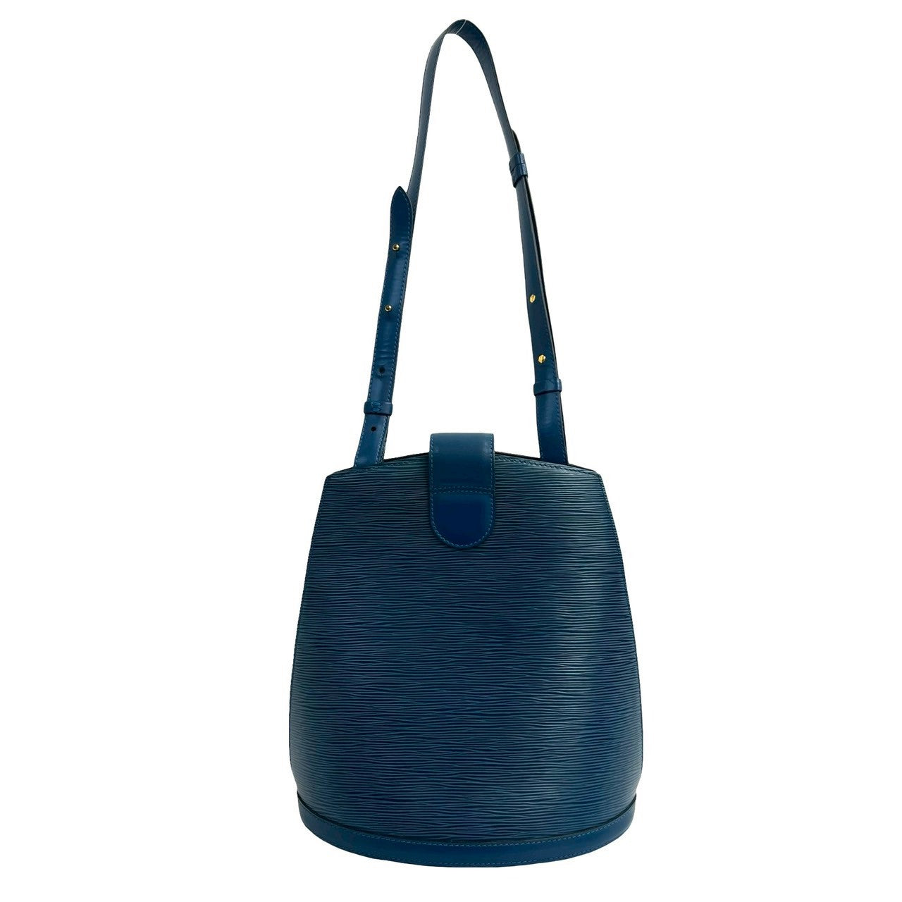 LOUIS VUITTON Shoulder Bag leather blue Epi Cluny