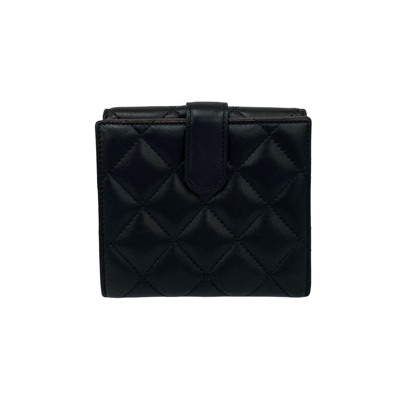 CHANEL Bifold Wallet lambskin black Matrasse