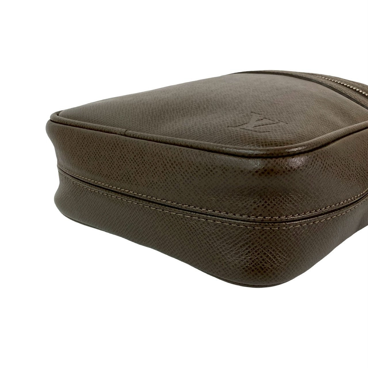 LOUIS VUITTON Shoulder Bag leather Brown Taiga Dimitri