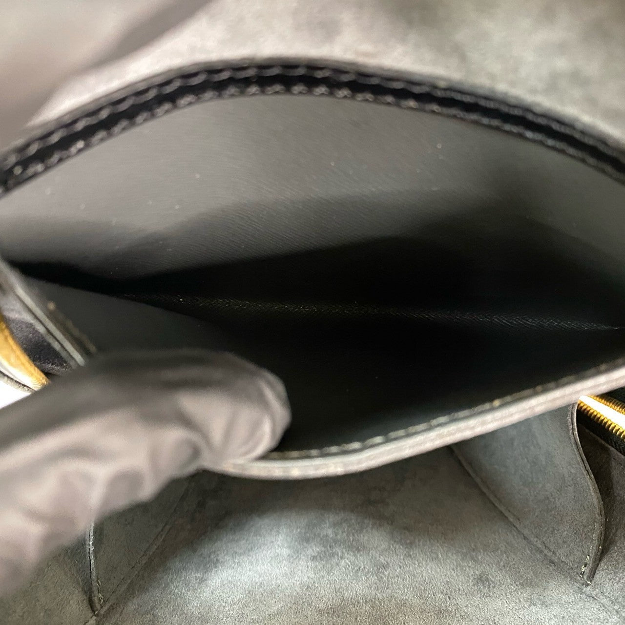 LOUIS VUITTON Backpack leather black Epi Mabillon