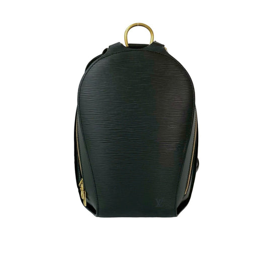 LOUIS VUITTON Backpack leather black Epi Mabillon