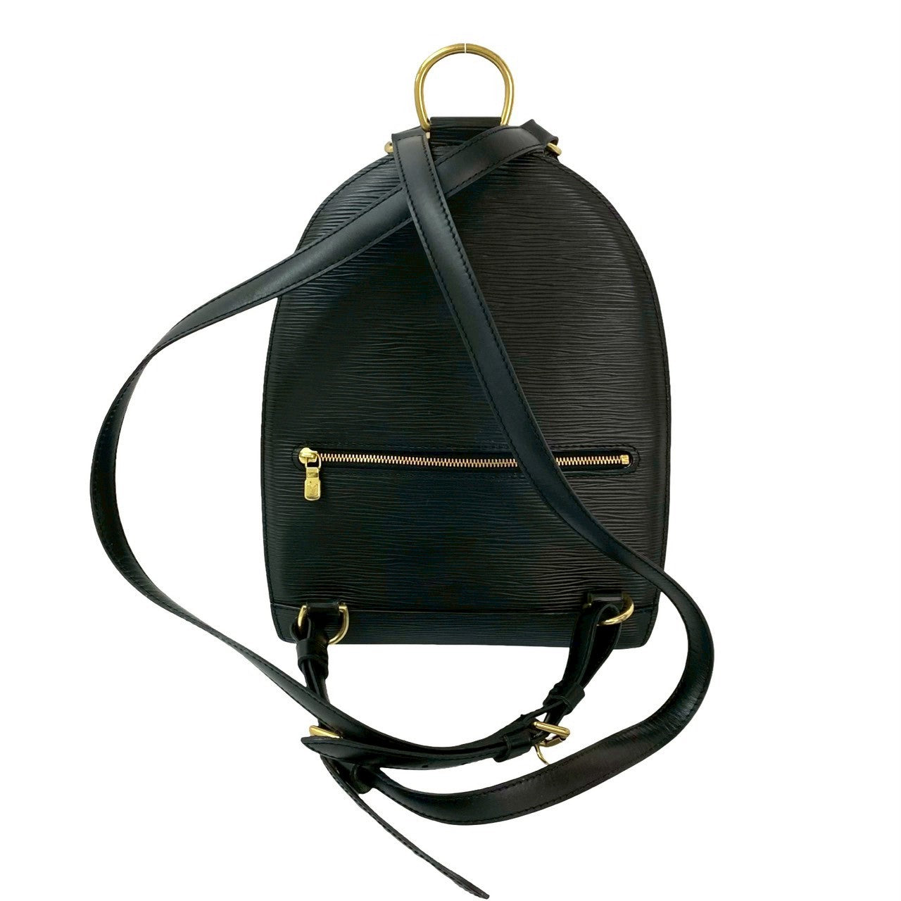 LOUIS VUITTON Backpack leather black Epi Mabillon