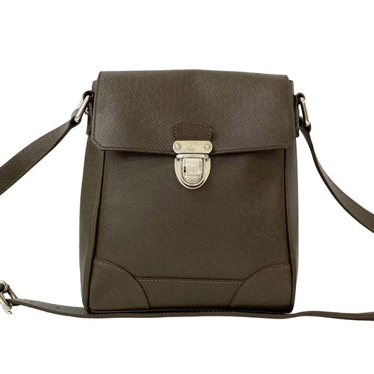 LOUIS VUITTON Shoulder Bag leather Brown Taiga Luka
