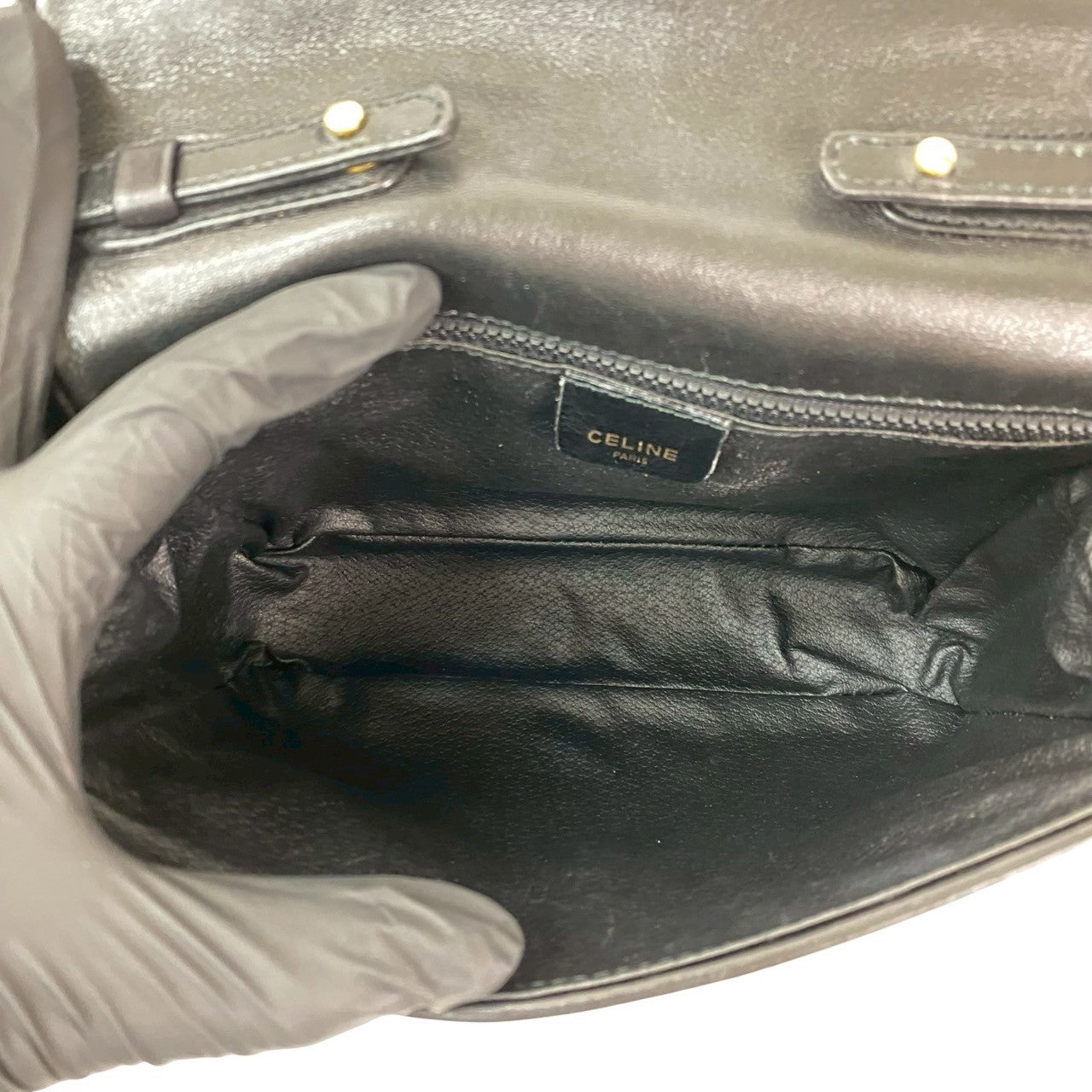 CELINE Shoulder Bag leather black