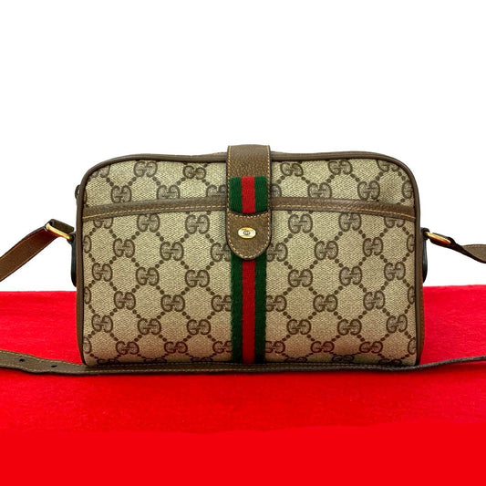 GUCCI Shoulder Bag leather Brown Sherry line