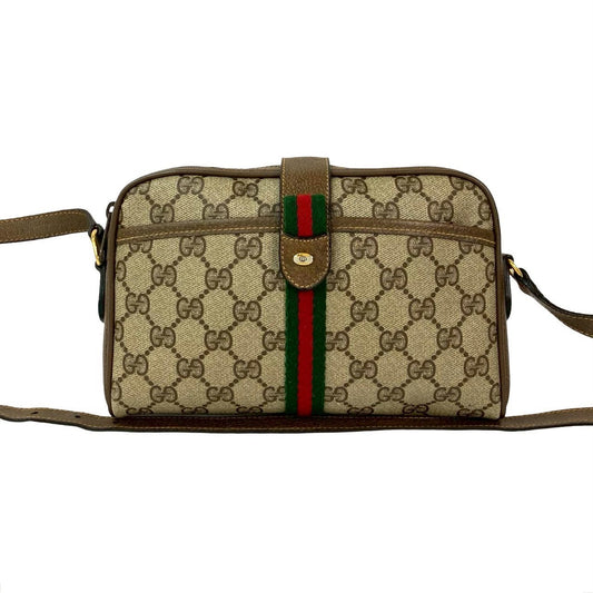 GUCCI Shoulder Bag leather Brown Sherry line