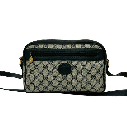 GUCCI Shoulder Bag leather Navy