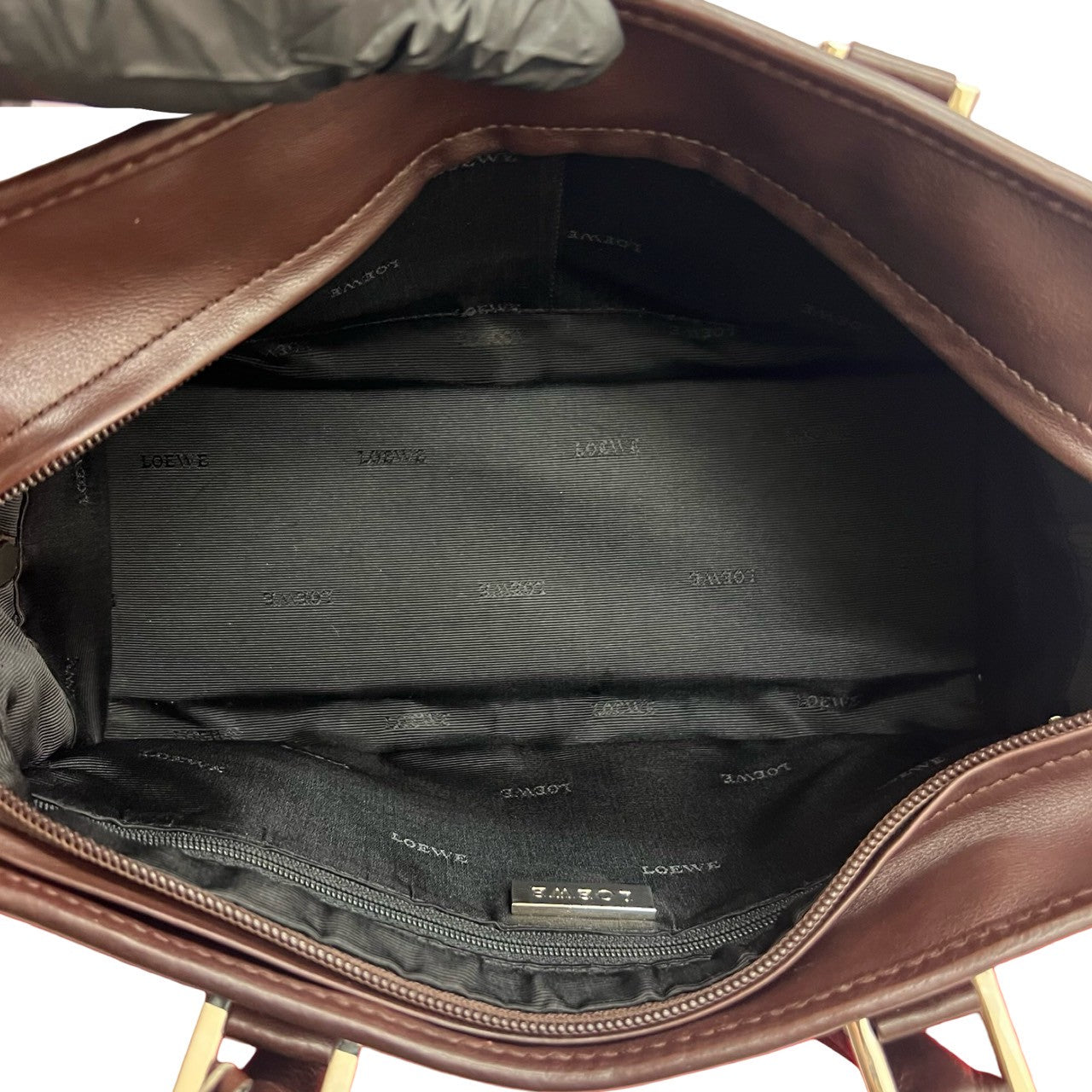 LOEWE Handbag leather Brown Amazona 28