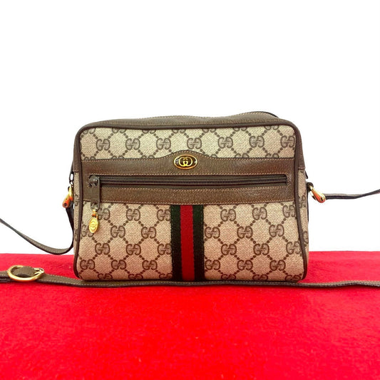 GUCCI Shoulder Bag leather Brown Sherry line