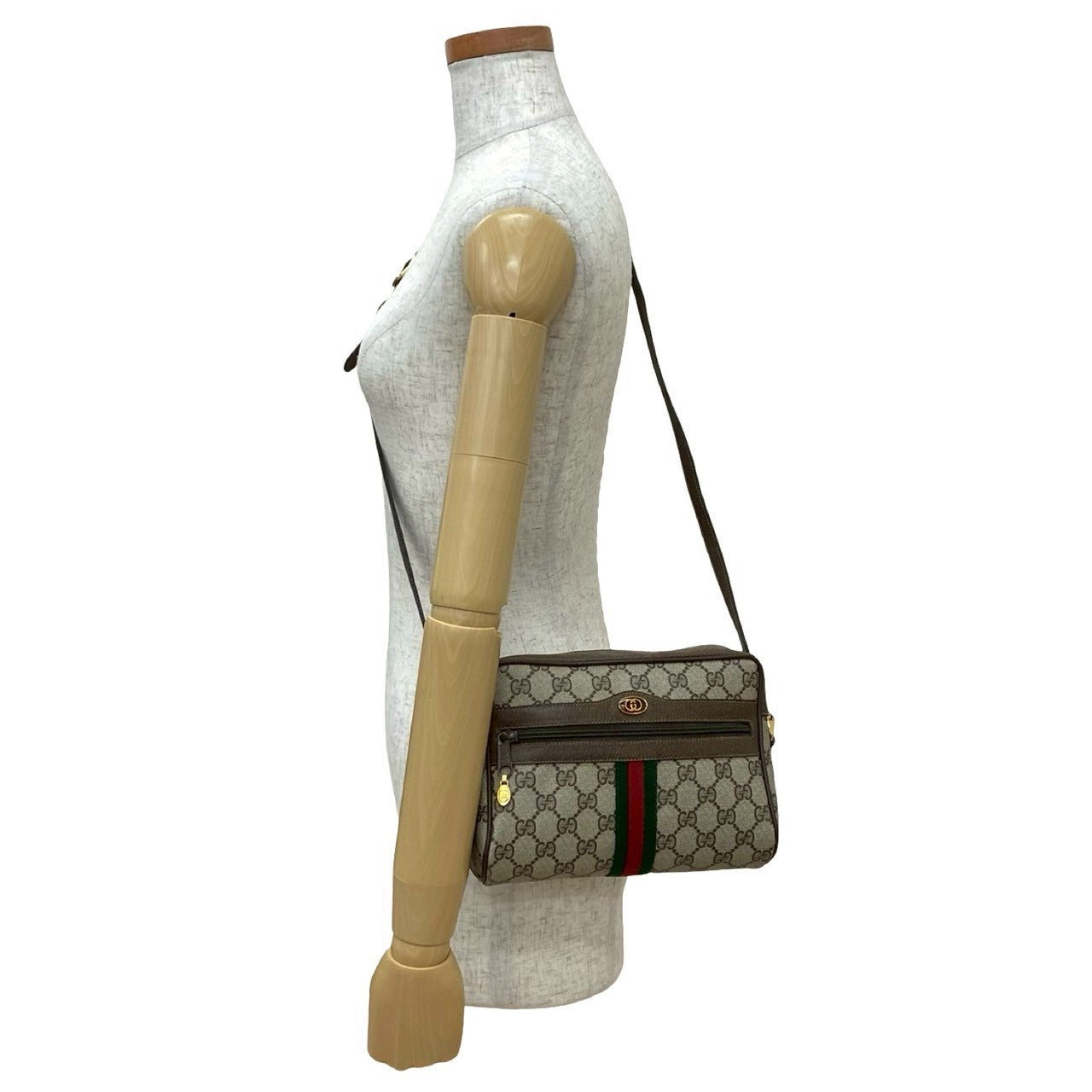 GUCCI Shoulder Bag leather Brown Sherry line