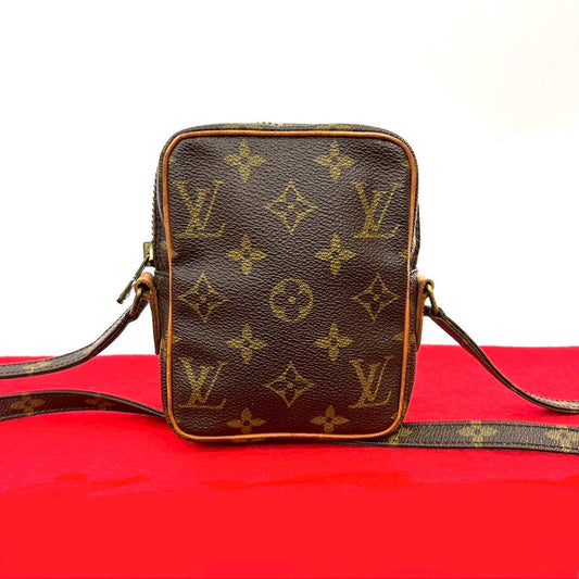 LOUIS VUITTON Shoulder Bag leather Brown Monogram Mini Danube
