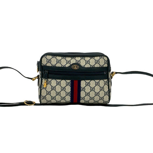 GUCCI Shoulder Bag leather Navy