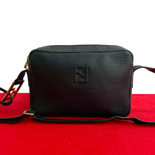 FENDI Shoulder Bag Epi Leather Navy