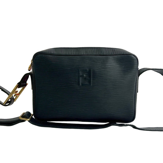FENDI Shoulder Bag Epi Leather Navy