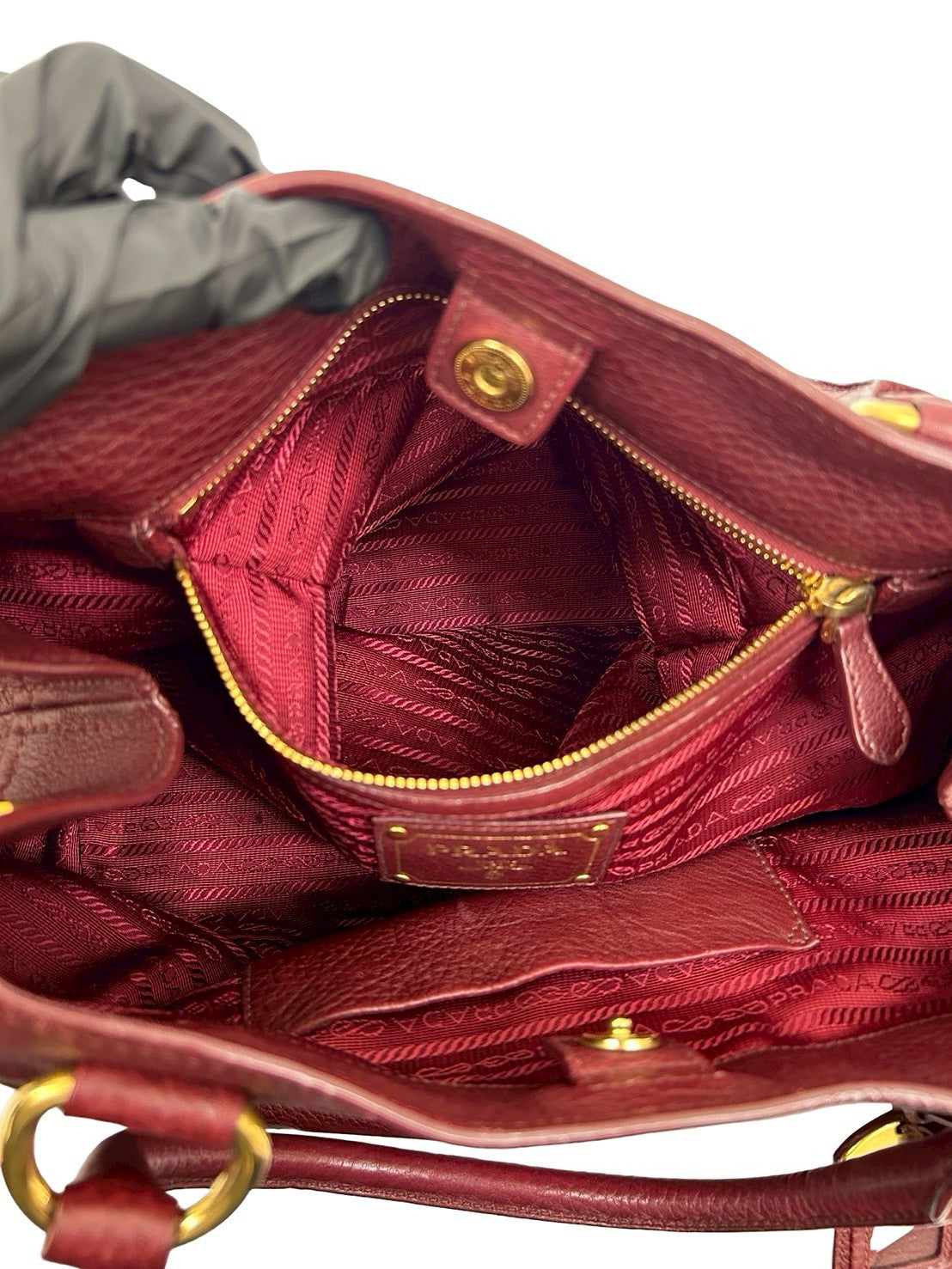 PRADA Handbag leather wine-red