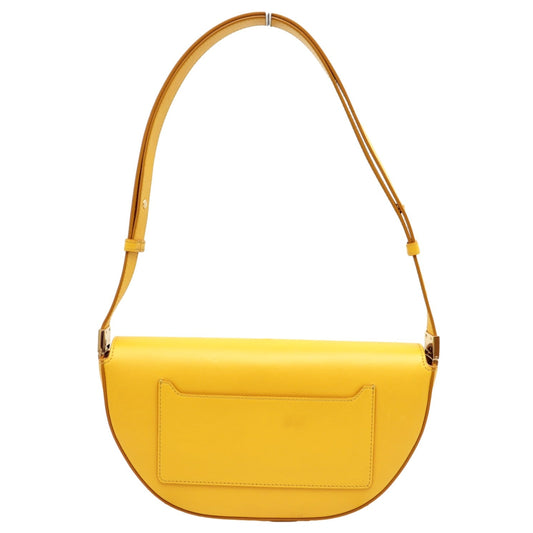 BURBERRY Shoulder Bag leather% yellow Women Used Authentic