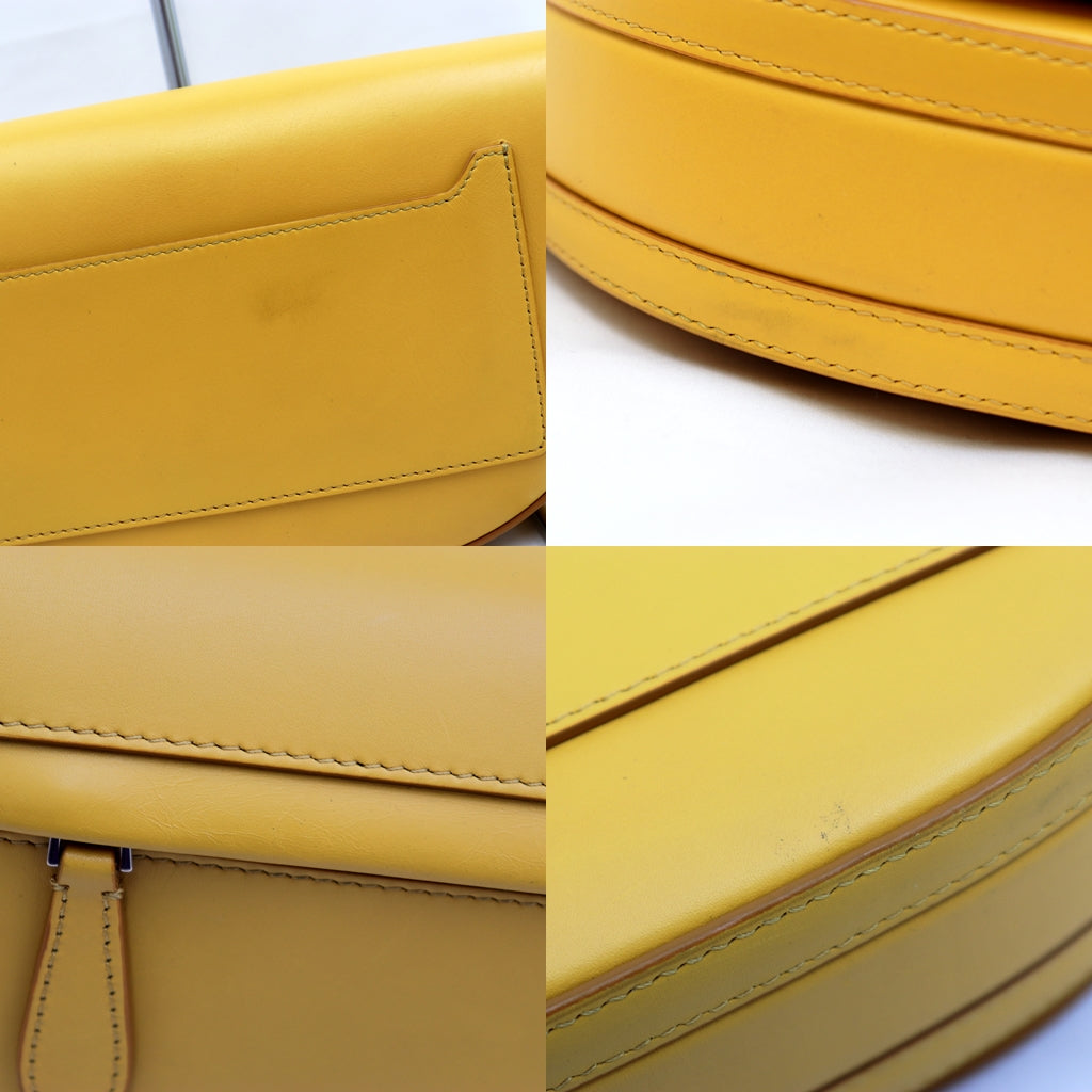 BURBERRY Shoulder Bag leather% yellow Women Used Authentic
