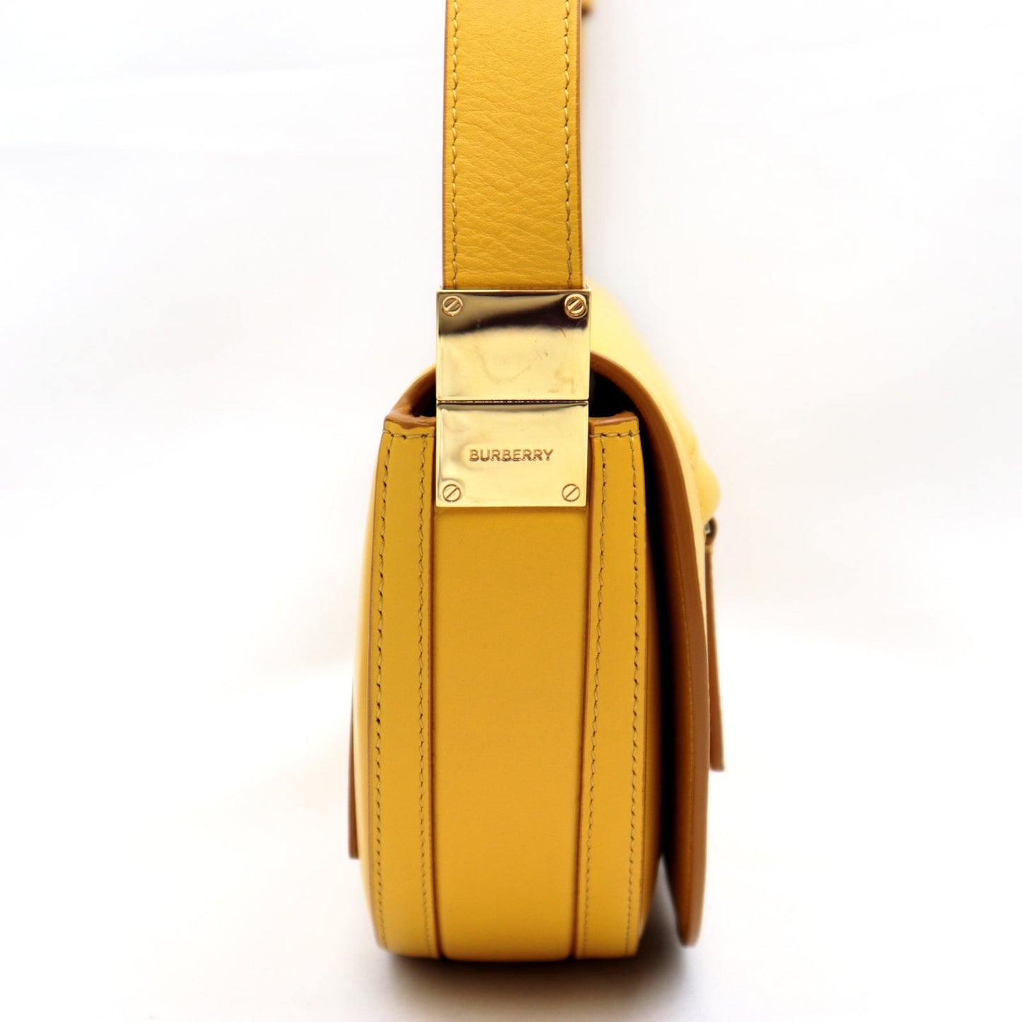 BURBERRY Shoulder Bag leather% yellow Women Used Authentic