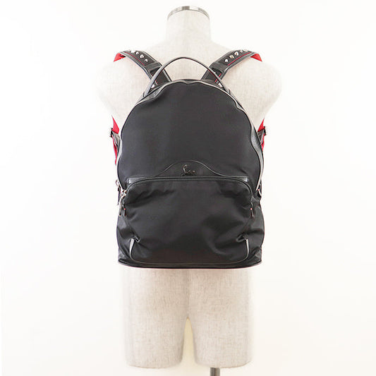 Christian Louboutin Backpack Nylon %, Leather % black unisex(Unisex) Used Authentic