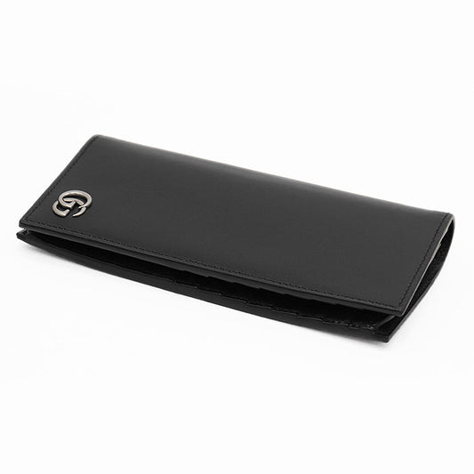 GUCCI Long Wallet Purse leather black