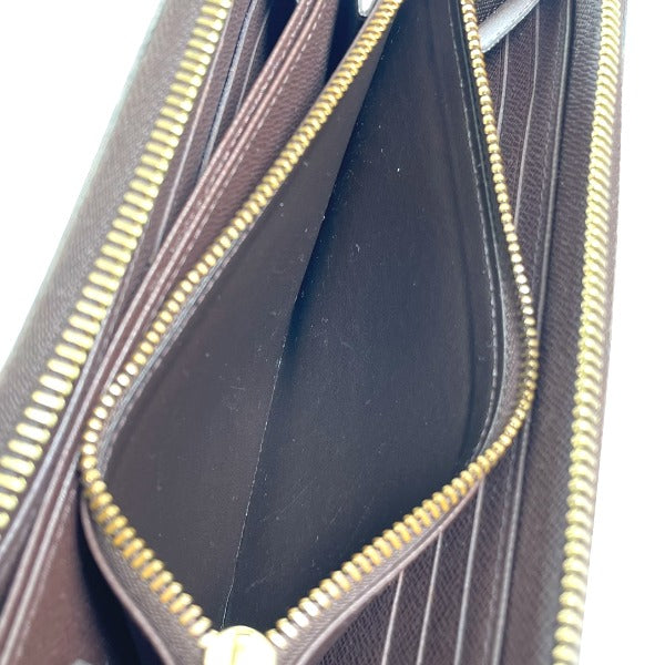 LOUIS VUITTON Long Wallet Purse N41661 Damier canvas Brown Zip Around Damier Zippy wallet unisex(Unisex) Used Authentic
