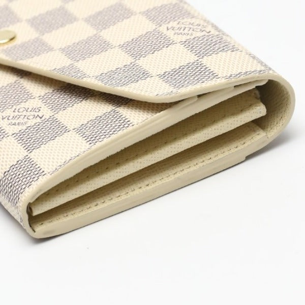 LOUIS VUITTON Long Wallet Purse N63208 Damier Azur Canvas Two-tone (gray) Long Wallet Purse Damier Azur Portefeuille Sara Women Used Authentic