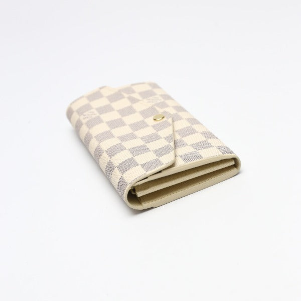 LOUIS VUITTON Long Wallet Purse N63208 Damier Azur Canvas Two-tone (gray) Long Wallet Purse Damier Azur Portefeuille Sara Women Used Authentic