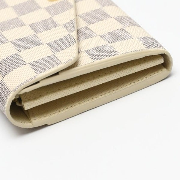 LOUIS VUITTON Long Wallet Purse N63208 Damier Azur Canvas Two-tone (gray) Long Wallet Purse Damier Azur Portefeuille Sara Women Used Authentic