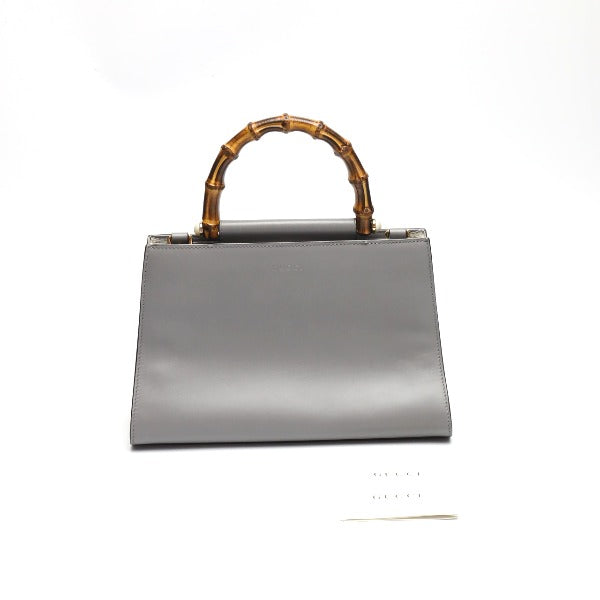 GUCCI Handbag 459076 Bamboo gray 2WAY Bamboo Women Used Authentic