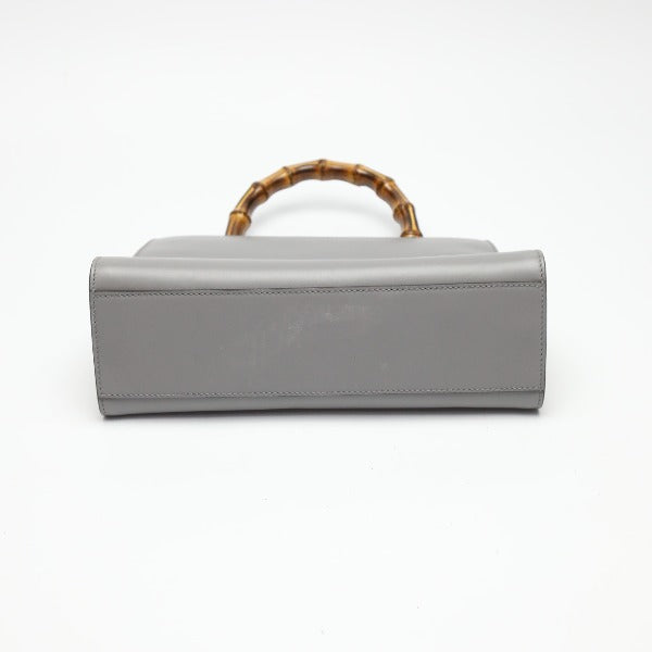GUCCI Handbag 459076 Bamboo gray 2WAY Bamboo Women Used Authentic