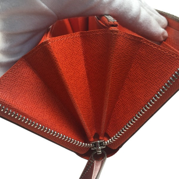 LOUIS VUITTON Long Wallet Purse M60310 Epi Leather Orange Zip Around Epi Zippy wallet Women Used Authentic