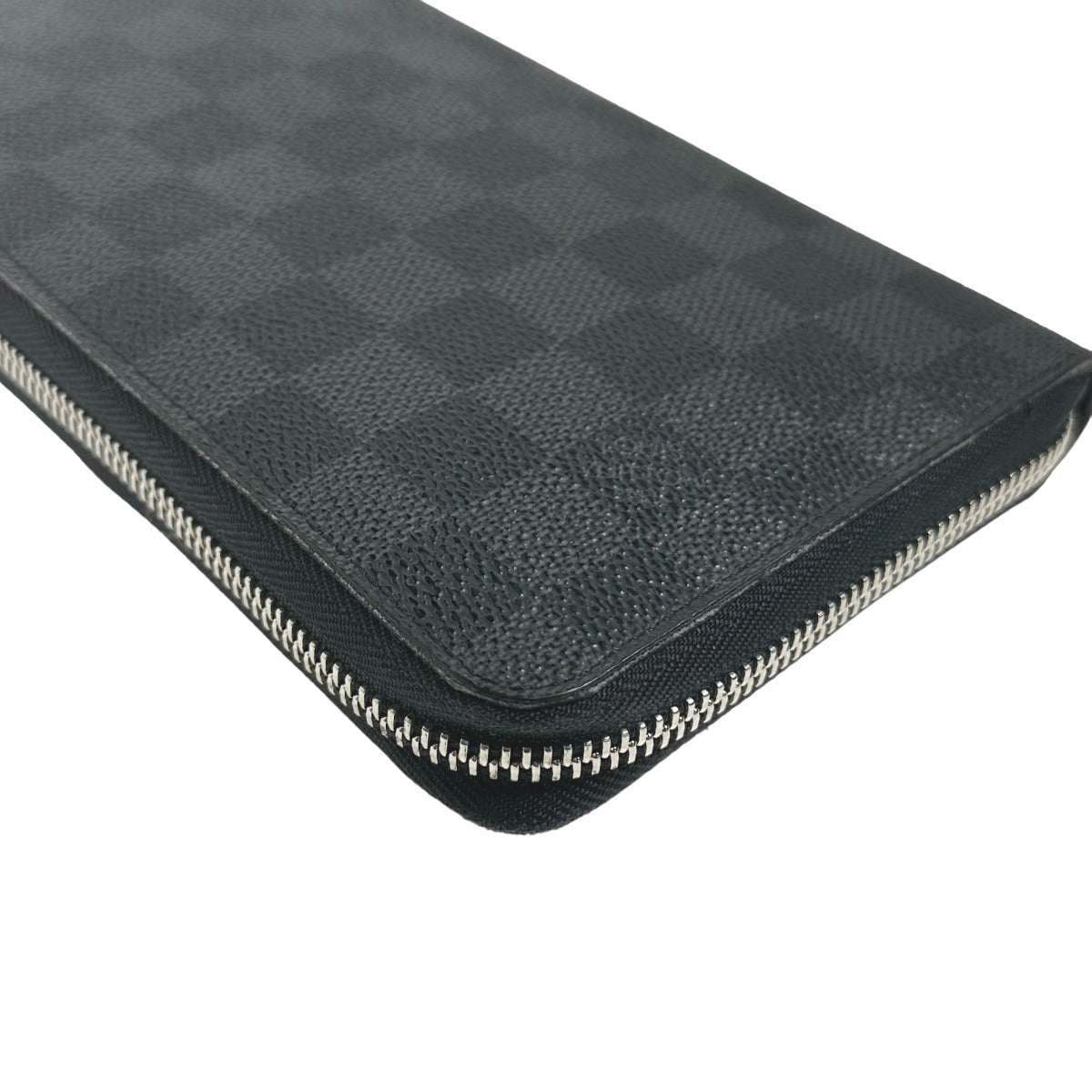 LOUIS VUITTON Long Wallet Purse N63077 Damier Grafitto Canvas black Zip Around Damier Graphite Zippy Organizer mens Used Authentic