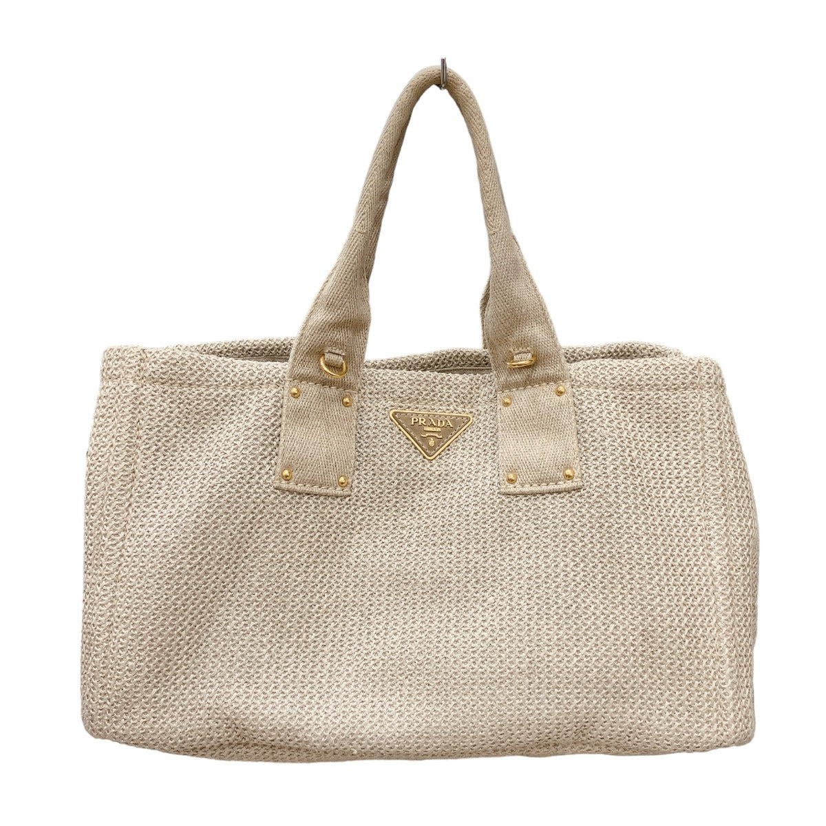 PRADA Tote Bag canvas beige 2WAY bag canvas Canapa Women Used Authentic