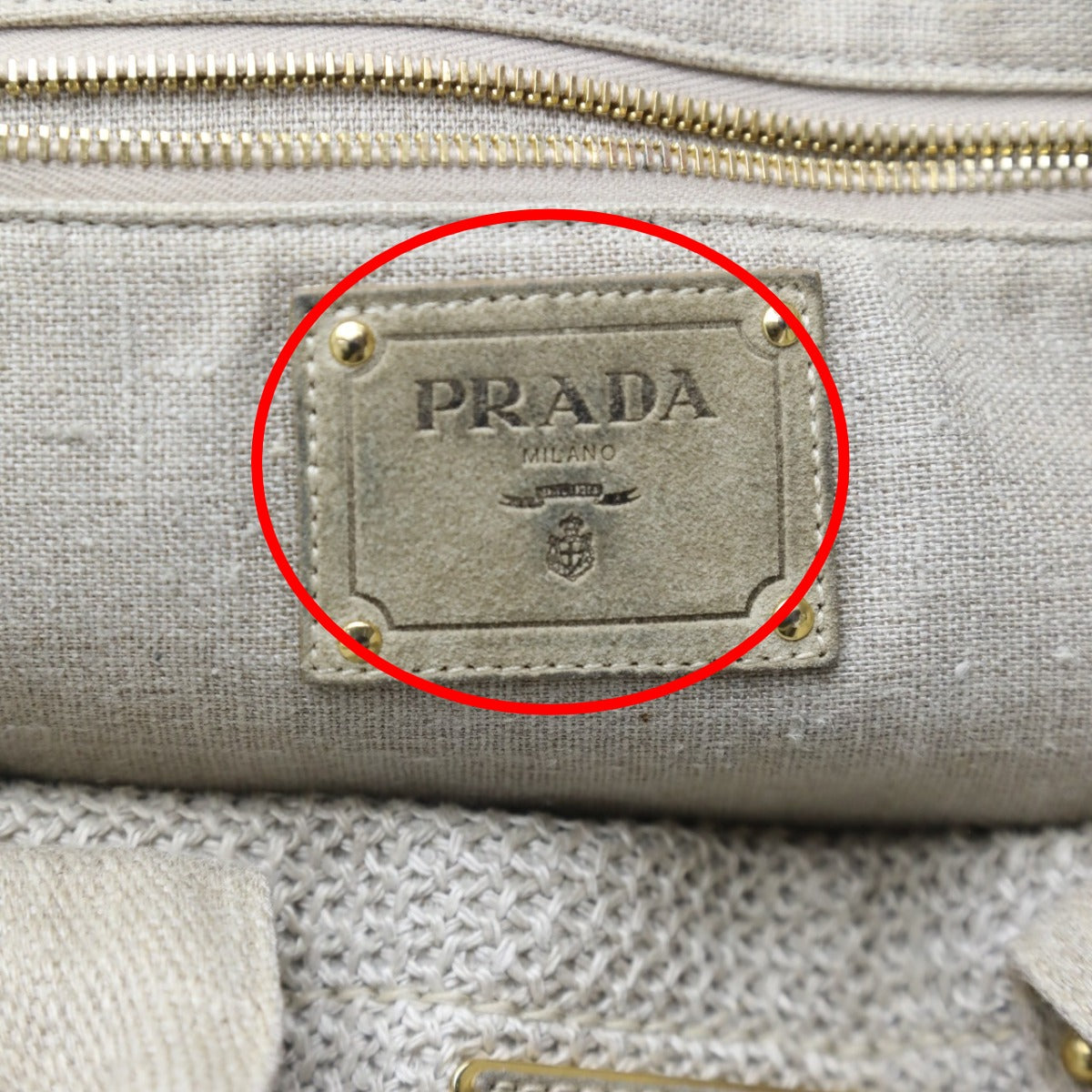 PRADA Tote Bag canvas beige 2WAY bag canvas Canapa Women Used Authentic