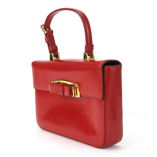 PRADA Handbag BN1670 Calfskin Red Women Used Authentic