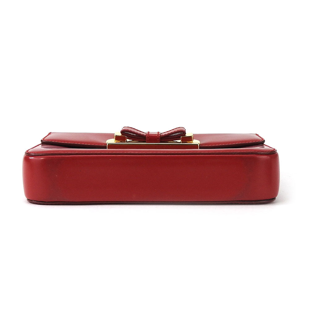 PRADA Handbag BN1670 Calfskin Red Women Used Authentic