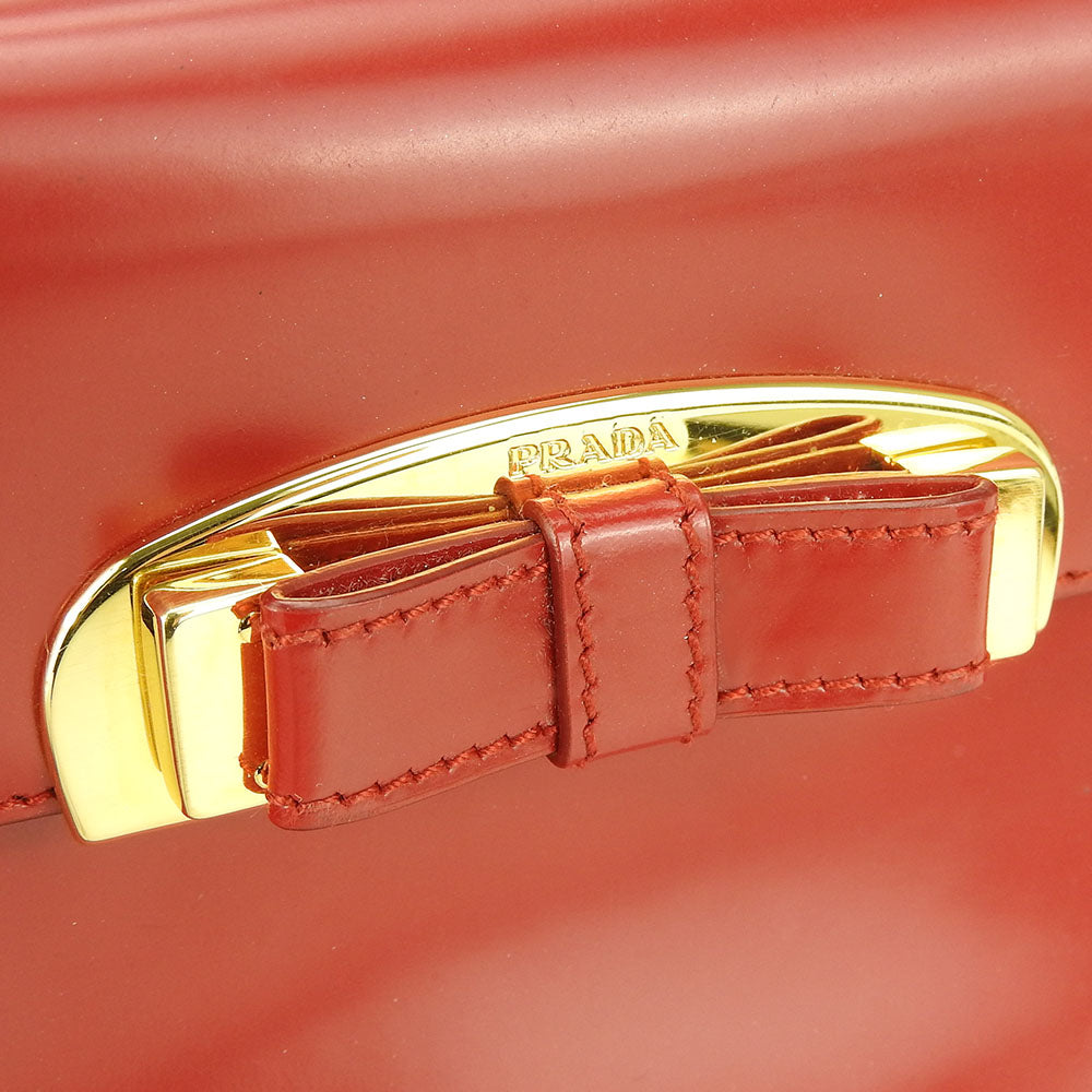 PRADA Handbag BN1670 Calfskin Red Women Used Authentic