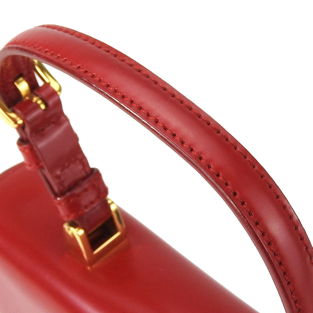 PRADA Handbag BN1670 Calfskin Red Women Used Authentic