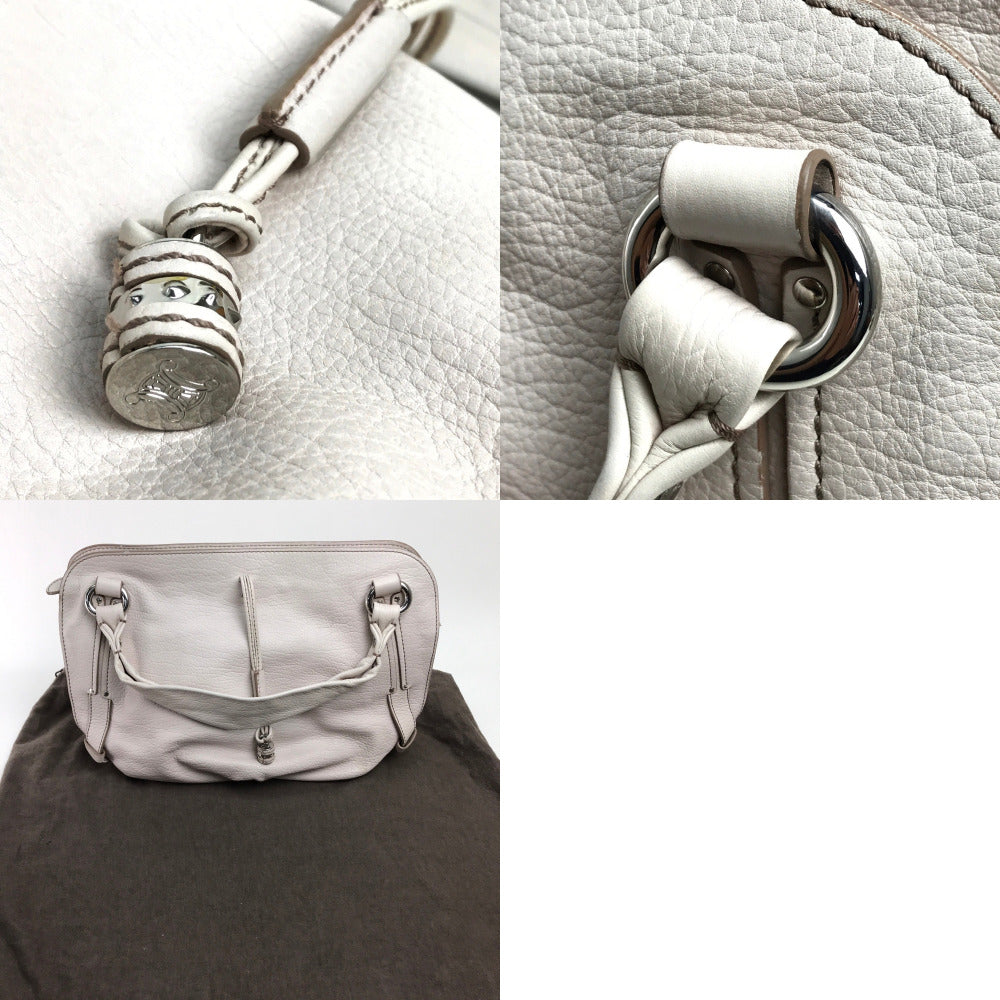 CELINE Handbag leather Light pink Bittersweet Women Used Authentic