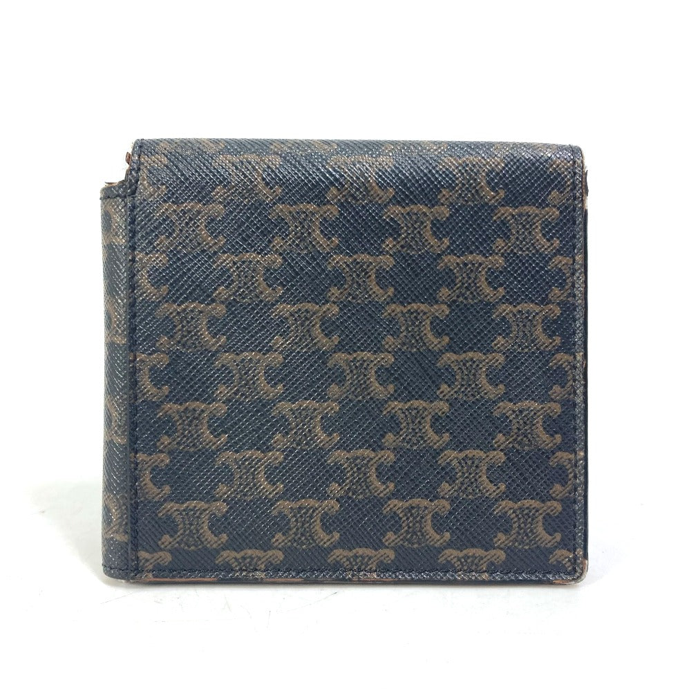 CELINE Folded wallet leather Brown Card Case triomphe wallet mens Secondhand Authentic