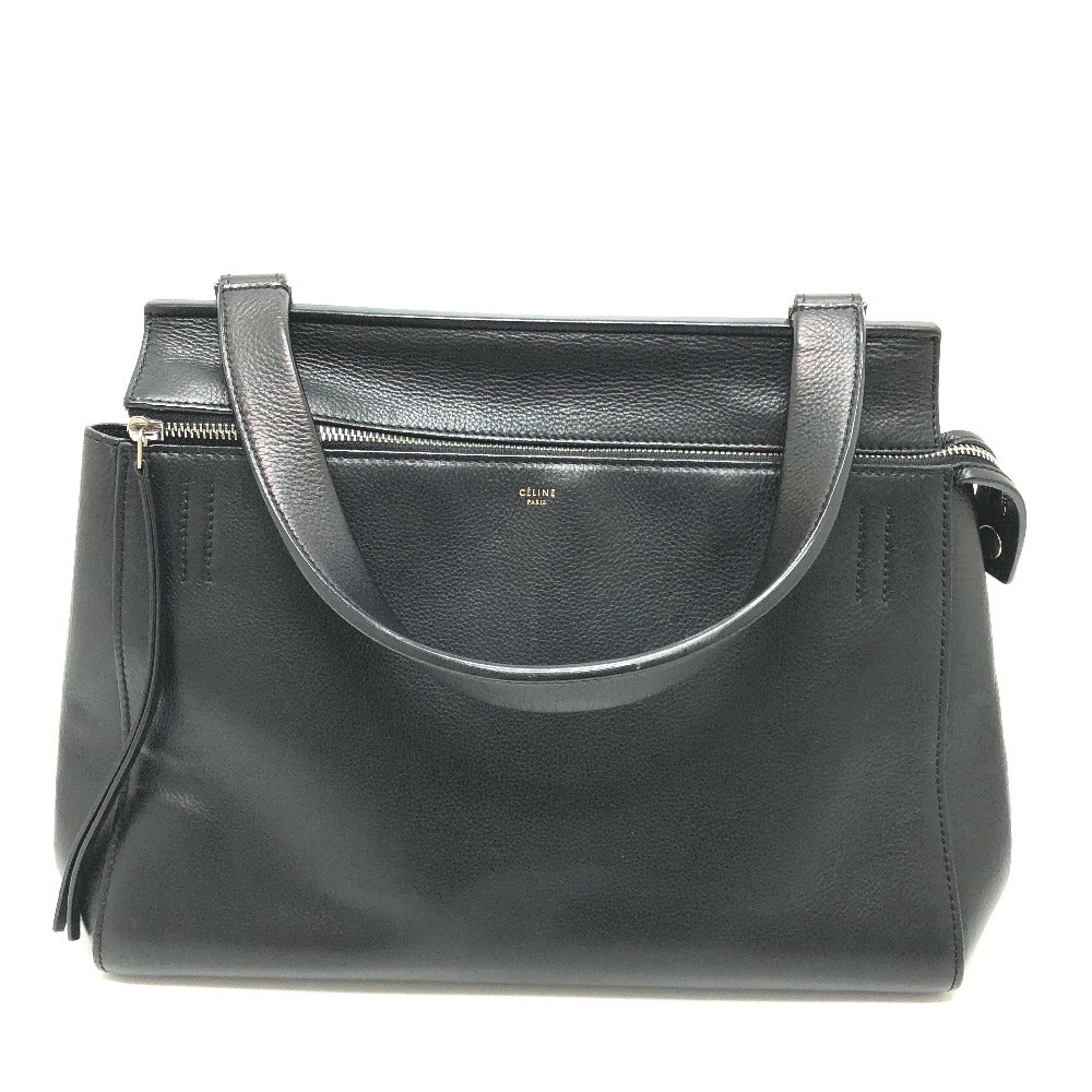 CELINE Shoulder Bag leather black Shoulder edge bag
