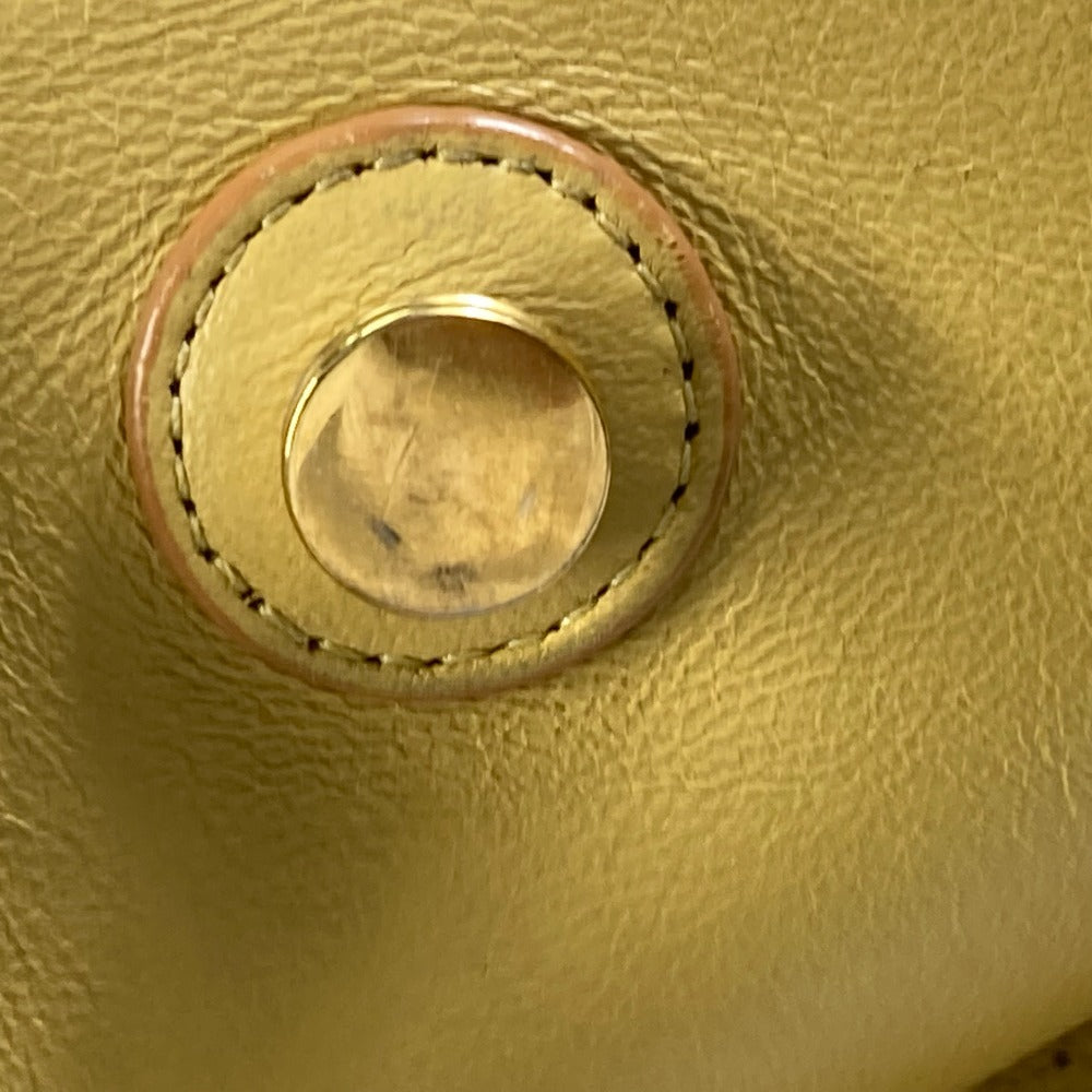 CELINE Shoulder Bag leather yellow Belt bag mini Women Used Authentic