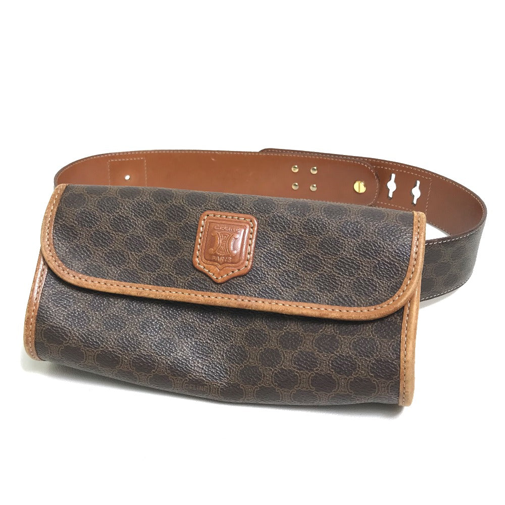 CELINE Waist bag PVC / Leather Brown Macadam Women 65 Used Authentic