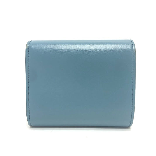 CELINE Trifold wallet leather blue Triomphe