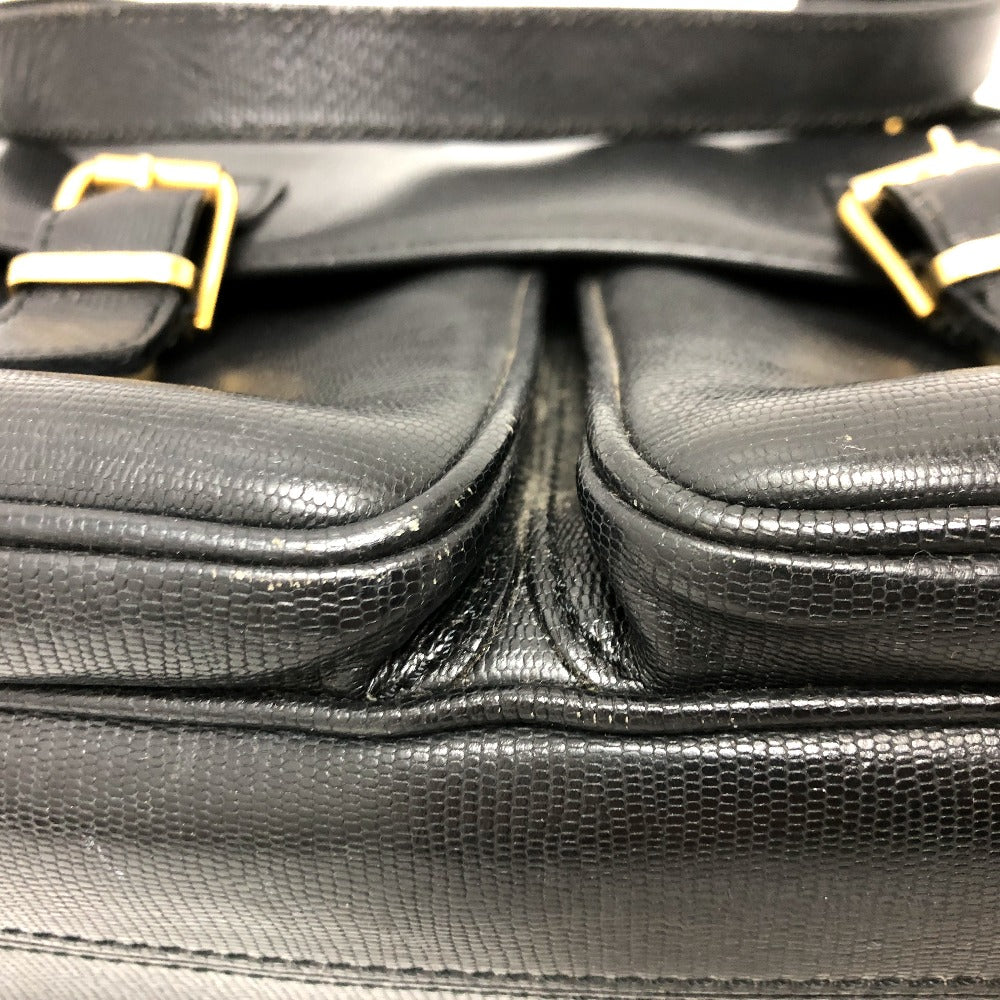 CELINE Shoulder Bag leather black Circle charm Women Used Authentic