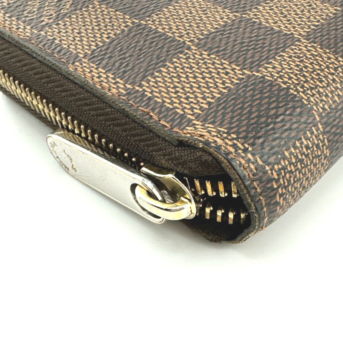 LOUIS VUITTON Long Wallet Purse N60015 Damier canvas Ebene Zip Around Damier Zippy wallet unisex(Unisex) Used Authentic