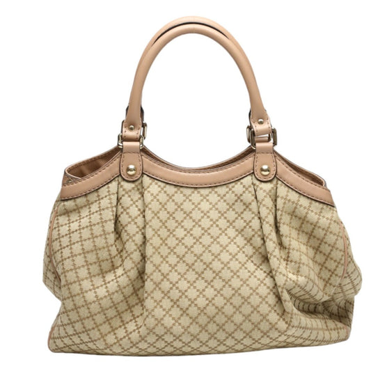 GUCCI Tote Bag 211944 GG canvas beige Handbag Diamante canvas Women Used Authentic