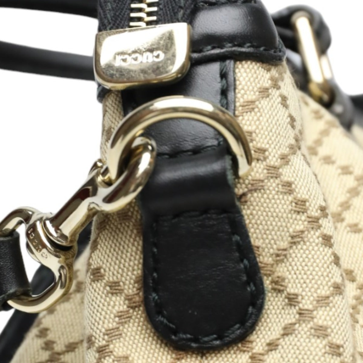 GUCCI Shoulder Bag 247902 canvas Black x beige 2WAYShoulder Bag Diamante Women Used Authentic