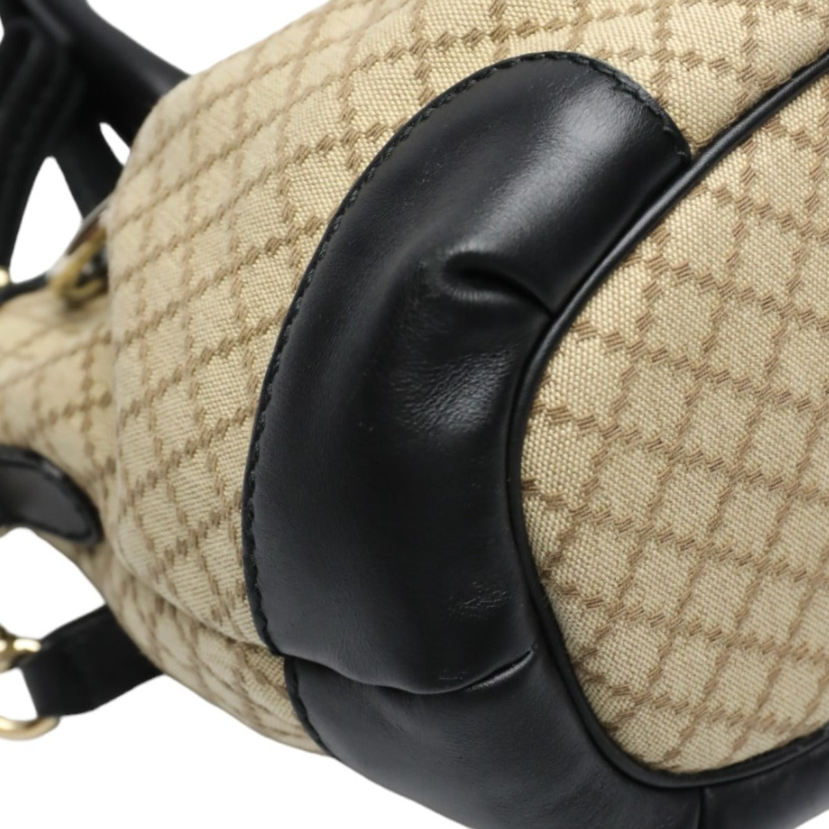 GUCCI Shoulder Bag 247902 canvas Black x beige 2WAYShoulder Bag Diamante Women Used Authentic